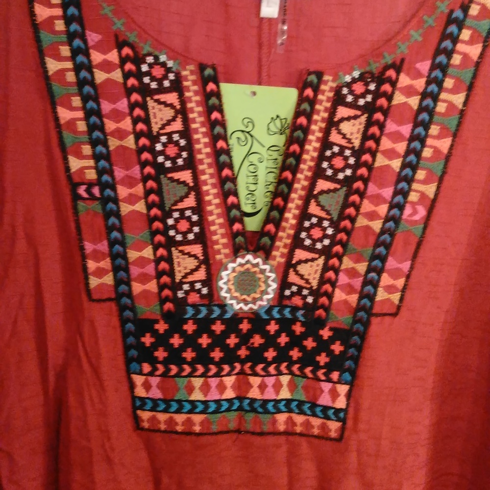 Entro Rust Dress with Ruffle - Picture 3 of 6